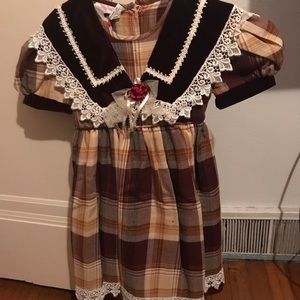 Multi brown color little girl dress